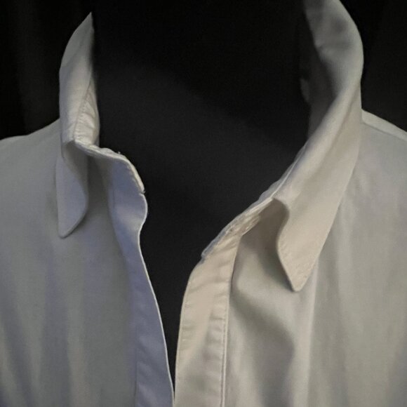 The Finley Classic White Blouse "Johnny" semi-fitted / turnback cuffs / Size M - Picture 5 of 11